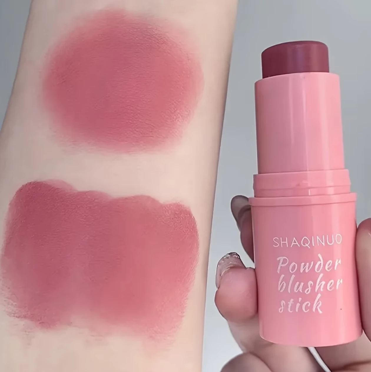 3PCS Blush Stick Set - Includes Brush, Multi-functional Matte Highlighting Blush Cream, Long-lasting, Non-greasy and Waterproof,