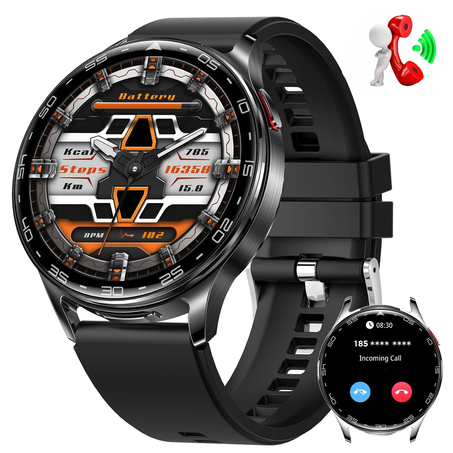 EIGIIS Smart Watch with Earbuds Bluetooth Call 2 in 1 Outdoor Smartwatch IP67 Waterproof Fitness Tracker with Heart Rate Monitor