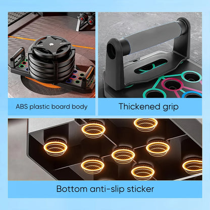 Foldable Push Up Board with Resistance Bands - Home Gym for Chest & Arm Workouts, Portable Strength Trainer for Men & Women