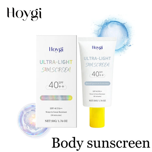 Hoygi Spf 40 Sunscreen Cream Light Texture Moisturizing No Tight Relief Dryness Prevent Sunburn Hydrating Sunblock Lotion