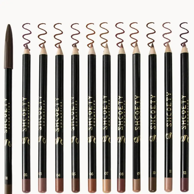 Waterproof Matte Lipliner Pencil Red Contour Tint Lipstick Long Lasting Non-stick Cup Moisturising Lips Makeup 12 Colors