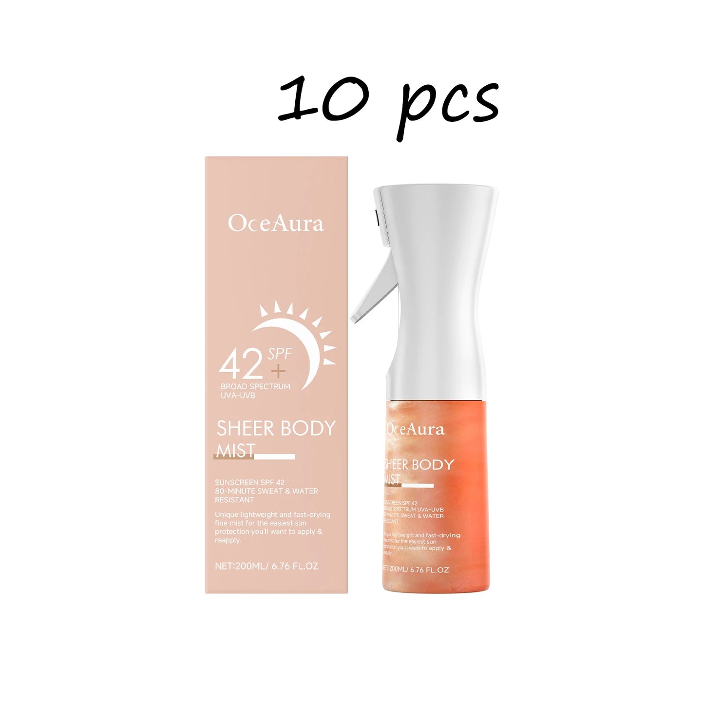 Oceaura Body Sunscreen Spray Lasting Prevent UV Refreshing Moisturizing Non-greasy Reduce Redness Sweatproof Sunscreen Spray