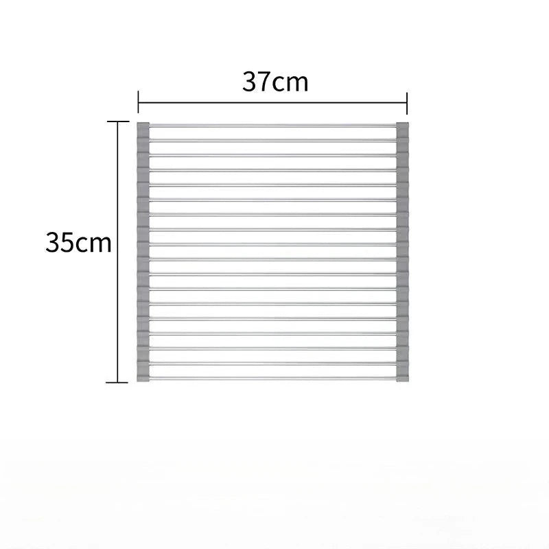 1pc Foldable Dish Drainer,Roll Up Dish Drying Rack ,Kitchen Sink Holder Organizer,Tableware Plate Storage Shelf