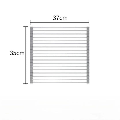 1pc Foldable Dish Drainer,Roll Up Dish Drying Rack ,Kitchen Sink Holder Organizer,Tableware Plate Storage Shelf