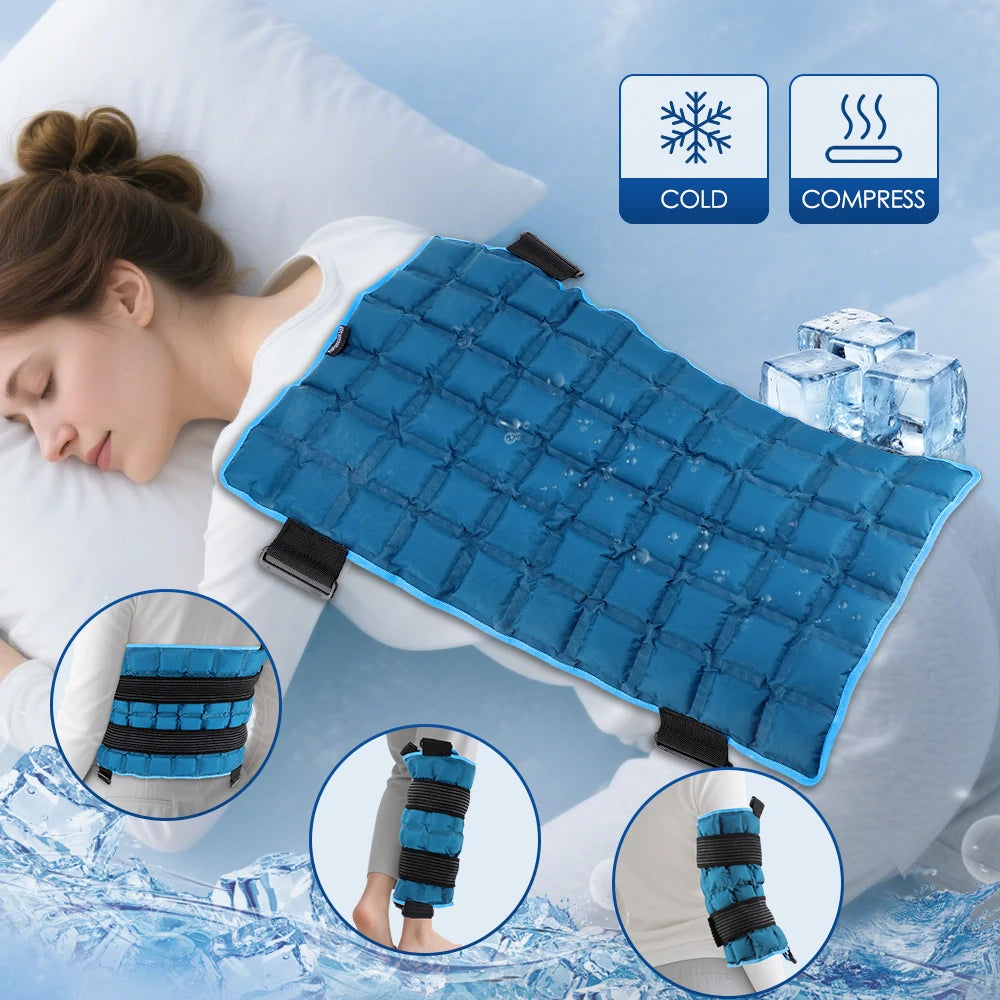 Large 13x22 Inch Reusable Ice Pack for Back Relief Relaxation Cold Wrap for Knee Leg Neck Shoulder Hip Health Care