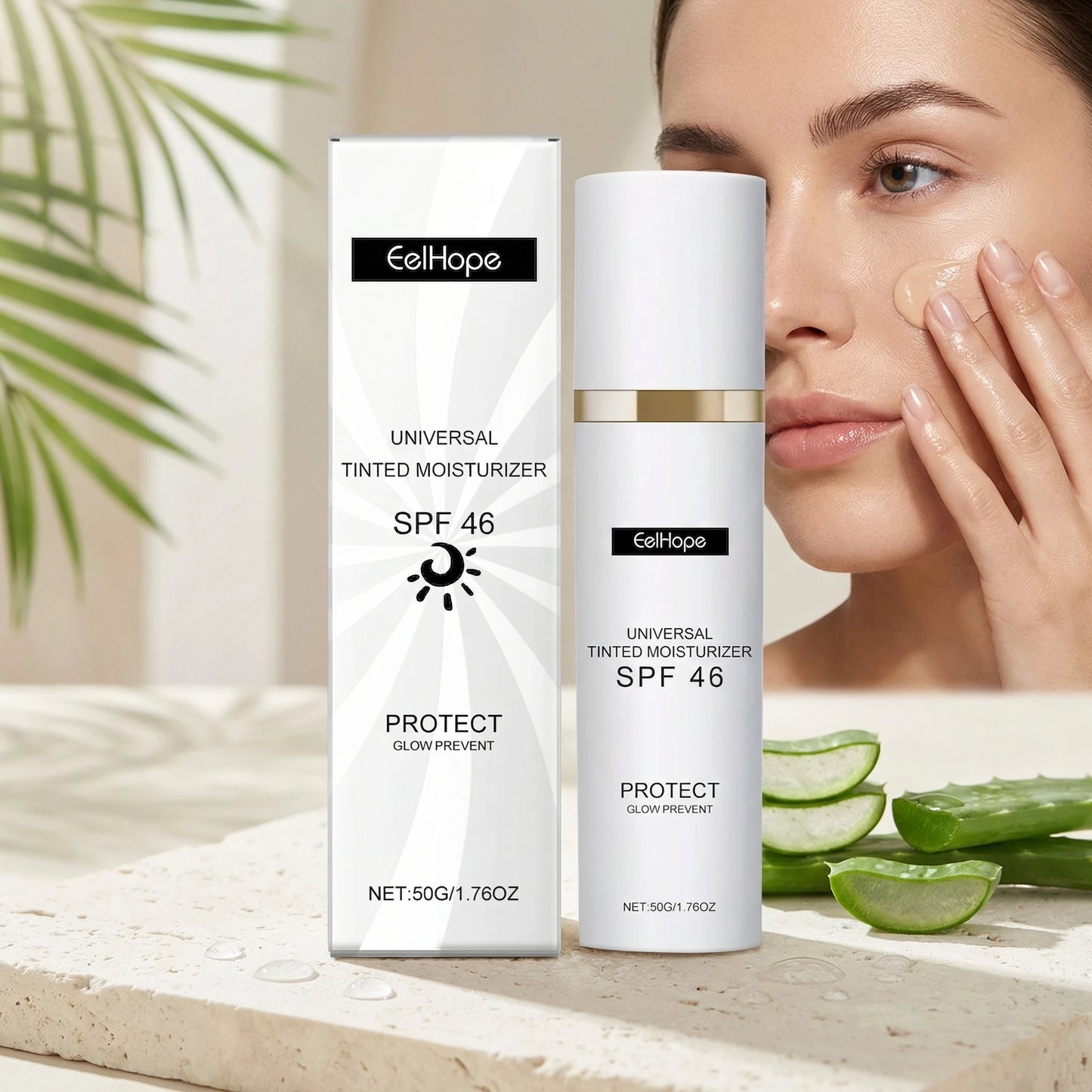 50G Body Sunscreen Cream Lightweight Moisturizing Nourishing Soothing Redness UV Protection Refreshing Glowing Sunblock Lotion