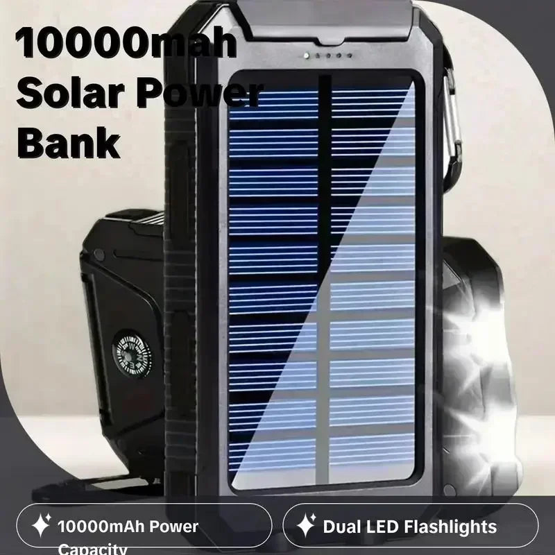 4-in-1 Solar Charger 10000mAh: Charge+Light Outdoor Lovers' Essential Gear