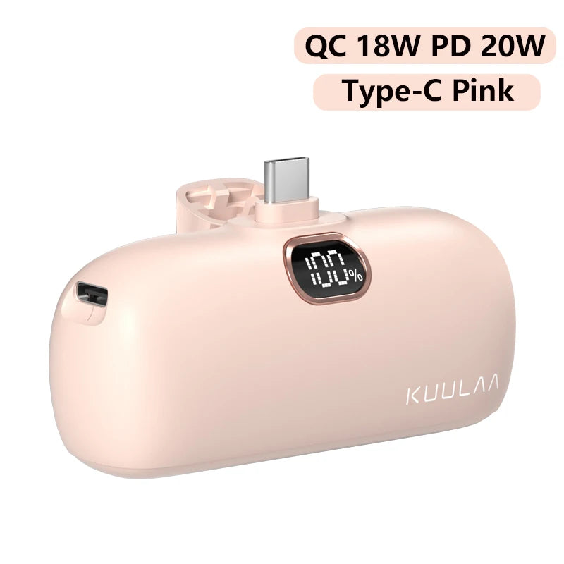 KUULAA Mini Power Bank 5000mAh PowerBank Fast Charging Portable Charger For iPhone 17 16 14 Xiaomi Samsung poco External Battery