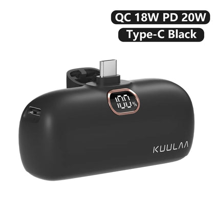KUULAA Mini Power Bank 5000mAh PowerBank Fast Charging Portable Charger For iPhone 17 16 14 Xiaomi Samsung poco External Battery