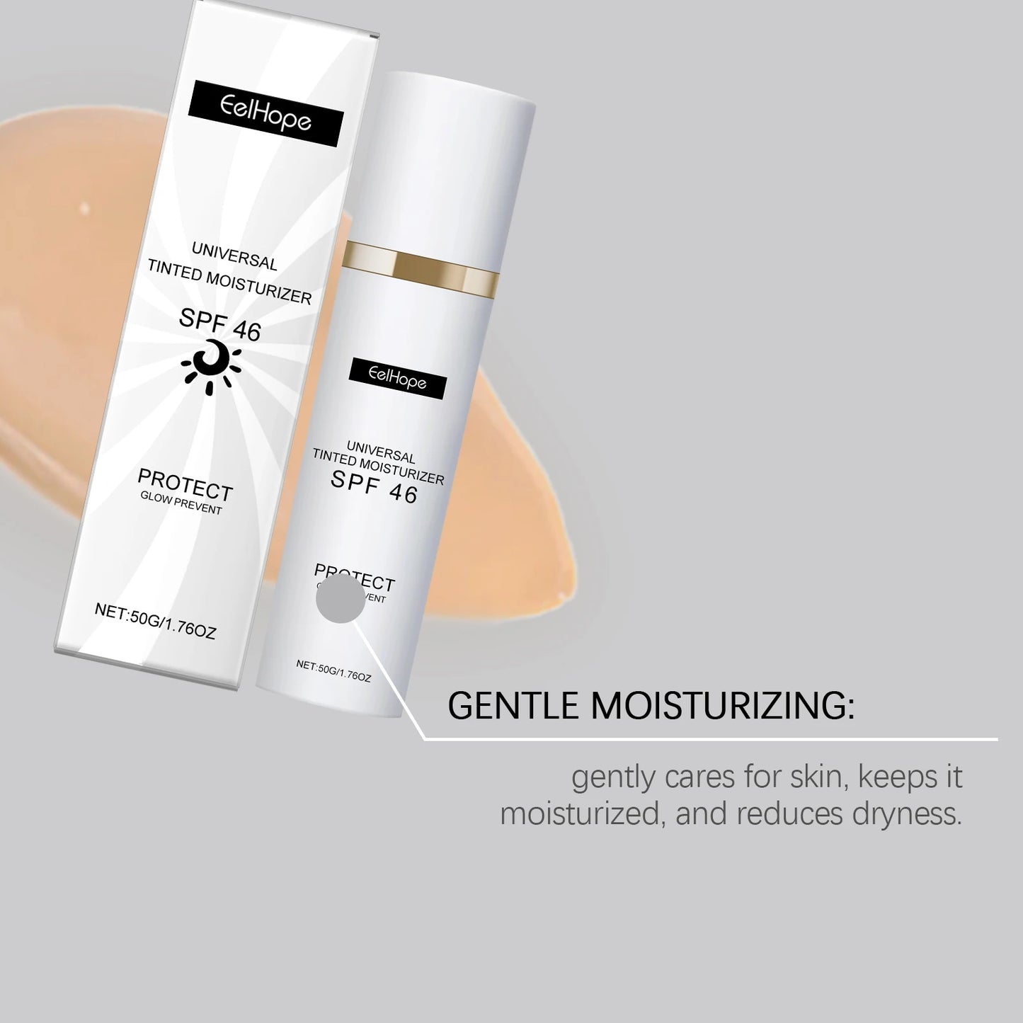 50G Body Sunscreen Cream Lightweight Moisturizing Nourishing Soothing Redness UV Protection Refreshing Glowing Sunblock Lotion