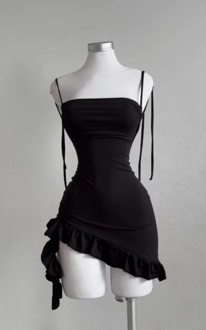 2025 popular European and American new dress with summer high-end feel Y2K sexy backless lace up spicy girl's hip hugging skirt