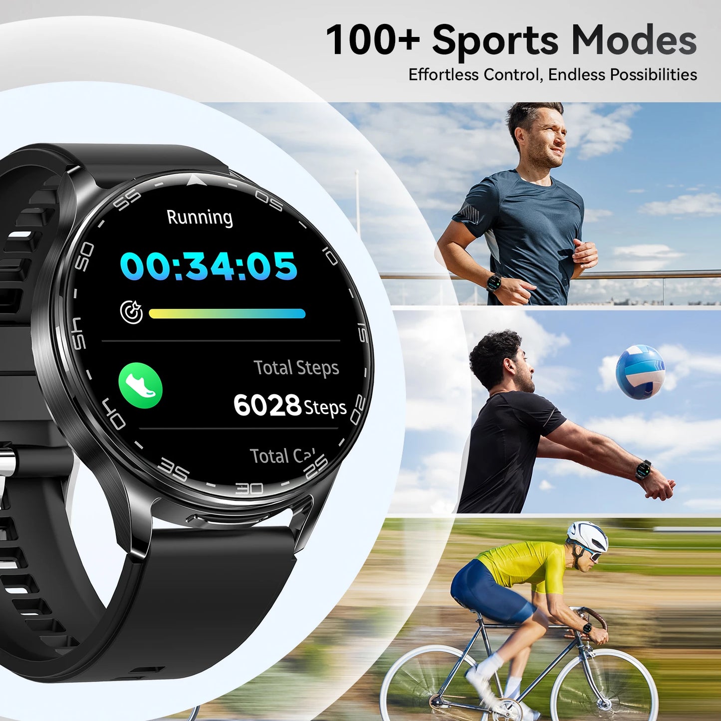 EIGIIS Smart Watch with Earbuds Bluetooth Call 2 in 1 Outdoor Smartwatch IP67 Waterproof Fitness Tracker with Heart Rate Monitor