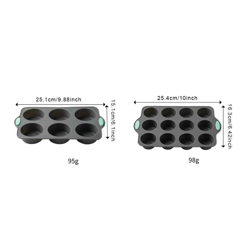 Silicone Cake Mold Pan 6/12 Cup Baking Tray Non-Stick Muffin Mold Cupcake Baking for Cakes Biscuit DIY Cake Kitchen Accessories