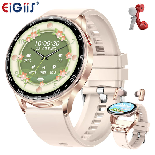 EIGIIS Smart Watch with Earbuds Bluetooth Call 2 in 1 Outdoor Smartwatch IP67 Waterproof Fitness Tracker with Heart Rate Monitor