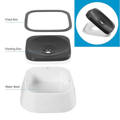 No-Spill Dog Water Bowl, Anti-Splash Pet Slow Drinking Water Feeder, Spill Proof Travel Bowls for Large Medium Small Dogs