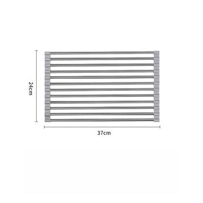 1pc Foldable Dish Drainer,Roll Up Dish Drying Rack ,Kitchen Sink Holder Organizer,Tableware Plate Storage Shelf