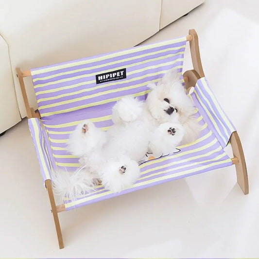 Summer Pet Striped Lounge Chair Cooling Dog Bed Cat Bed Pet Sofa Breathable Detachable Bed Pet Chair For Dog Cat Dog Accessories