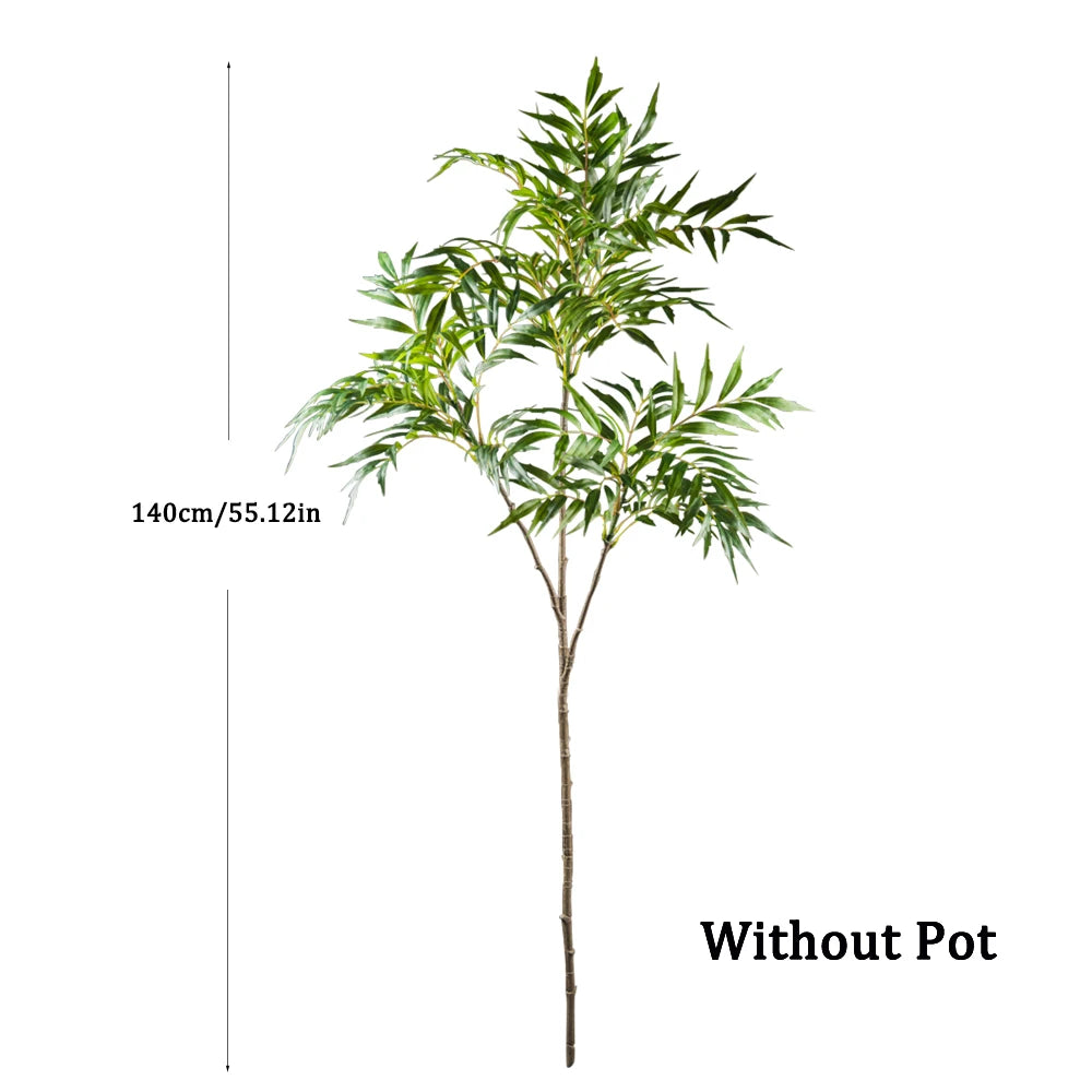 78-140cm Large Artificial Nandina Plants Plastic Palm Tree Fake Green Bamboo Leaves Tall Tropical  Tree For Home Office Decor