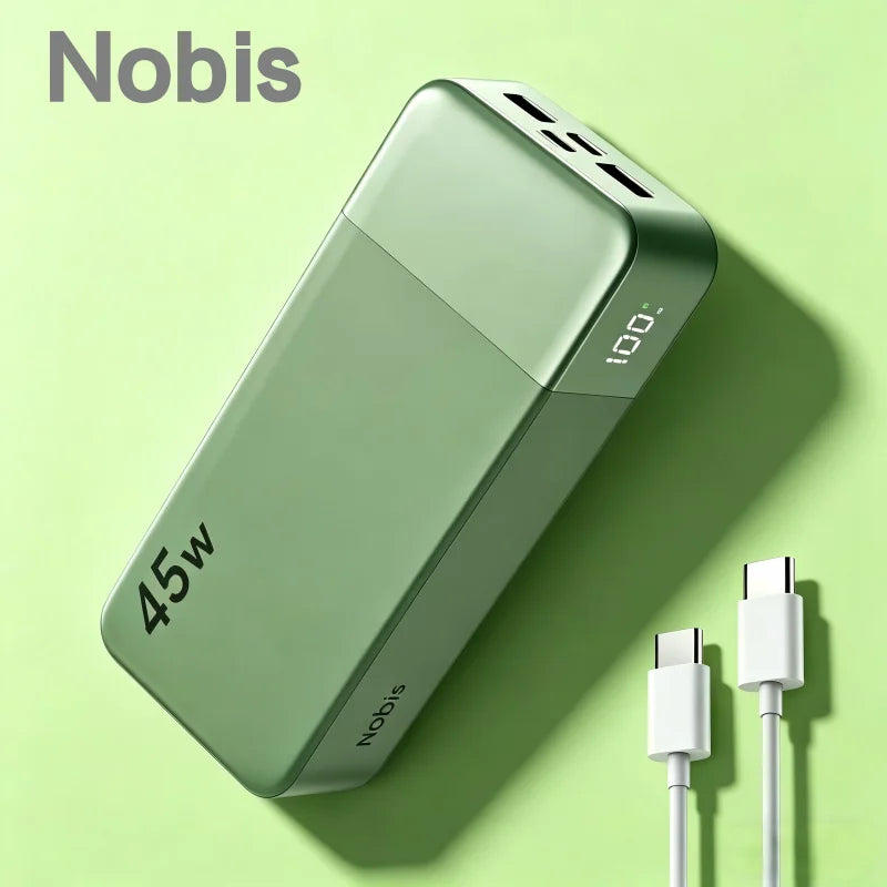 Nobis 20000mAh PD45W Fast Charging Power Bank, 4-Port 2C2A USB C Battery Pack Compatible with iPhone Samsung iPad Switch Laptop,