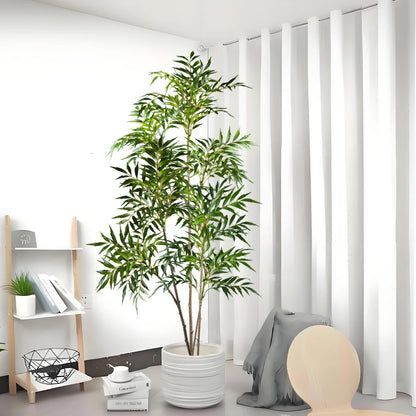 78-140cm Large Artificial Nandina Plants Plastic Palm Tree Fake Green Bamboo Leaves Tall Tropical  Tree For Home Office Decor