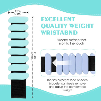 Adjustable Silicone Wrist & Ankle Weights, 2lb Each for Yoga, Pilates, Home Gym, Dance, Cardio