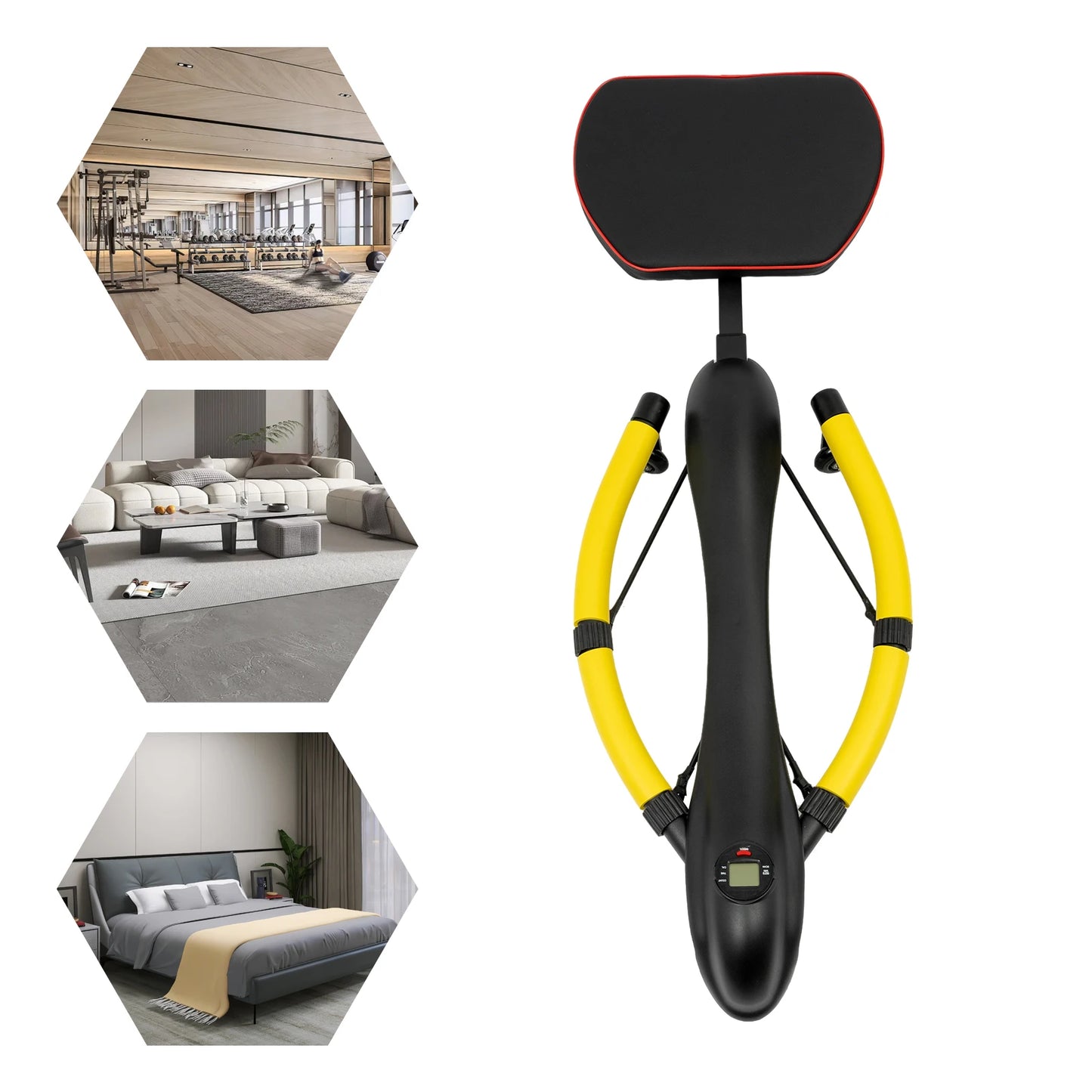 Home Abdominal Rolling Machine, Abdominal and Full Body Exercise Equipment, Strength Training, 150k Load Capacity Red/Yellow