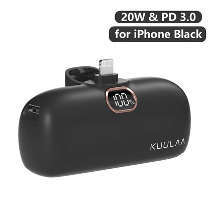KUULAA Mini Power Bank 5000mAh PowerBank Fast Charging Portable Charger For iPhone 17 16 14 Xiaomi Samsung poco External Battery