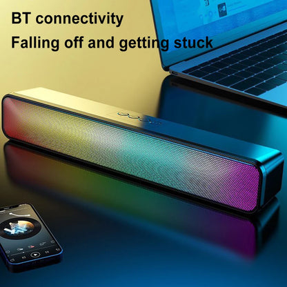 RGB Color Wireless Speaker Bluetooth 3D Stereo Sound Bar & Subwoofer USB Computer Speaker Double Speaker High Volume for PC Game