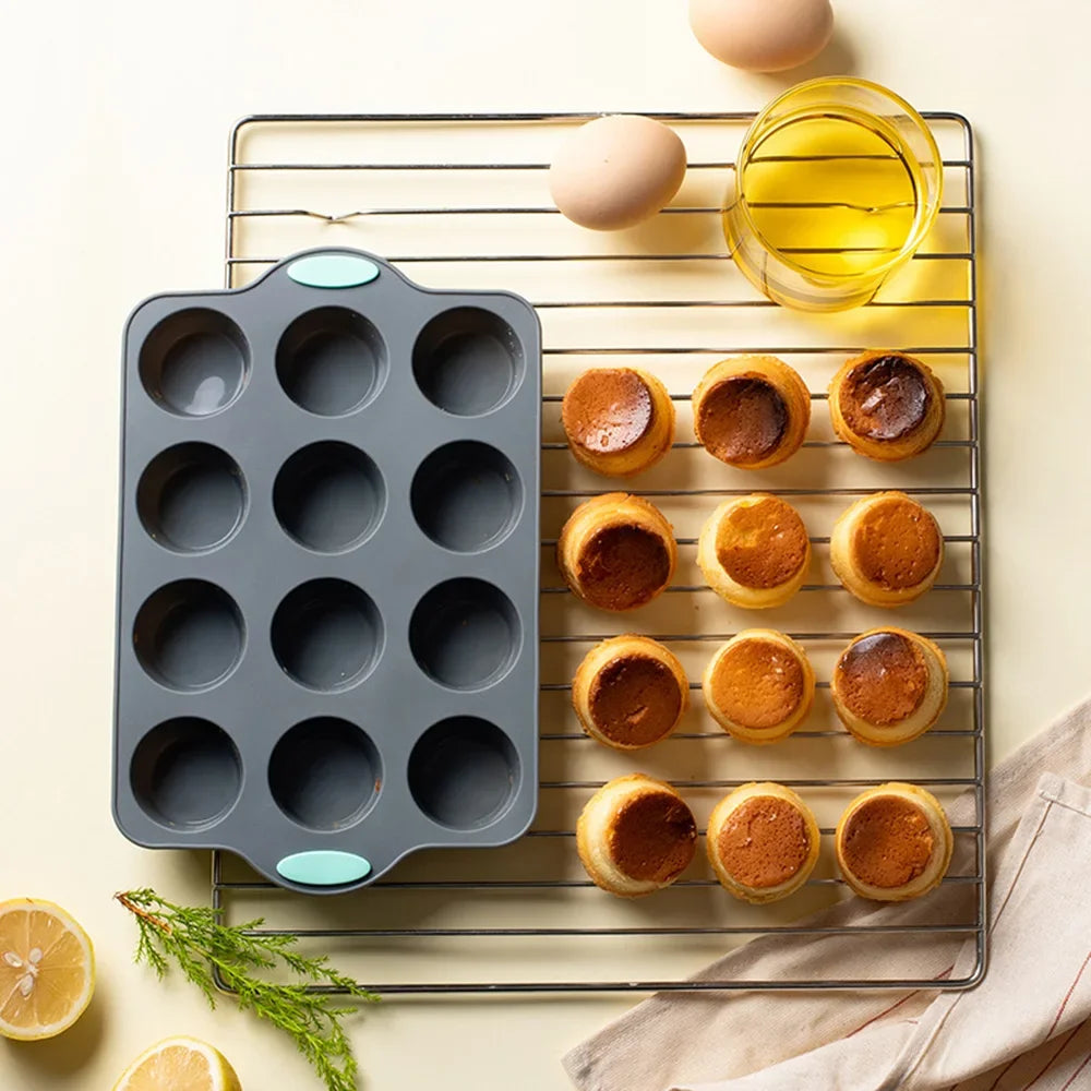 Silicone Cake Mold Pan 6/12 Cup Baking Tray Non-Stick Muffin Mold Cupcake Baking for Cakes Biscuit DIY Cake Kitchen Accessories