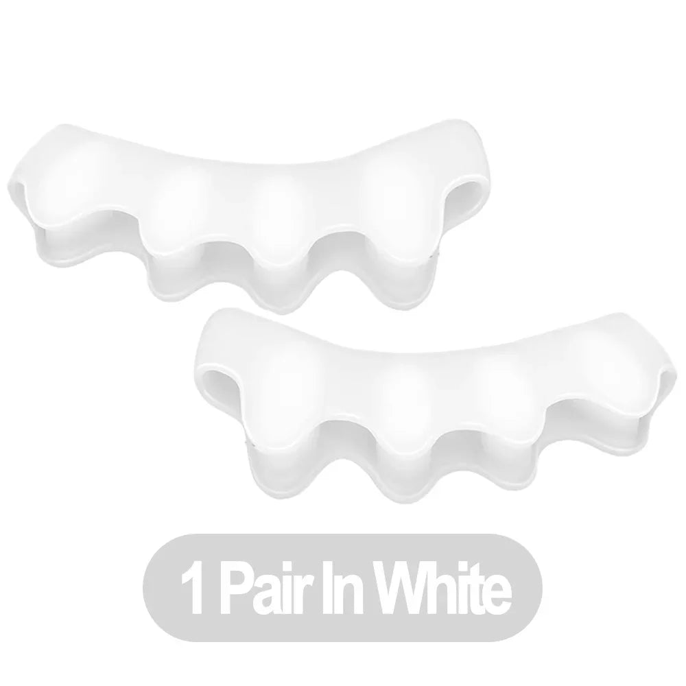 1 Pair Silicone Toe Separator Bunion Corrector Hammer Toe Corrector Soft Silicone Material for Toe Separation Foot Care Tool