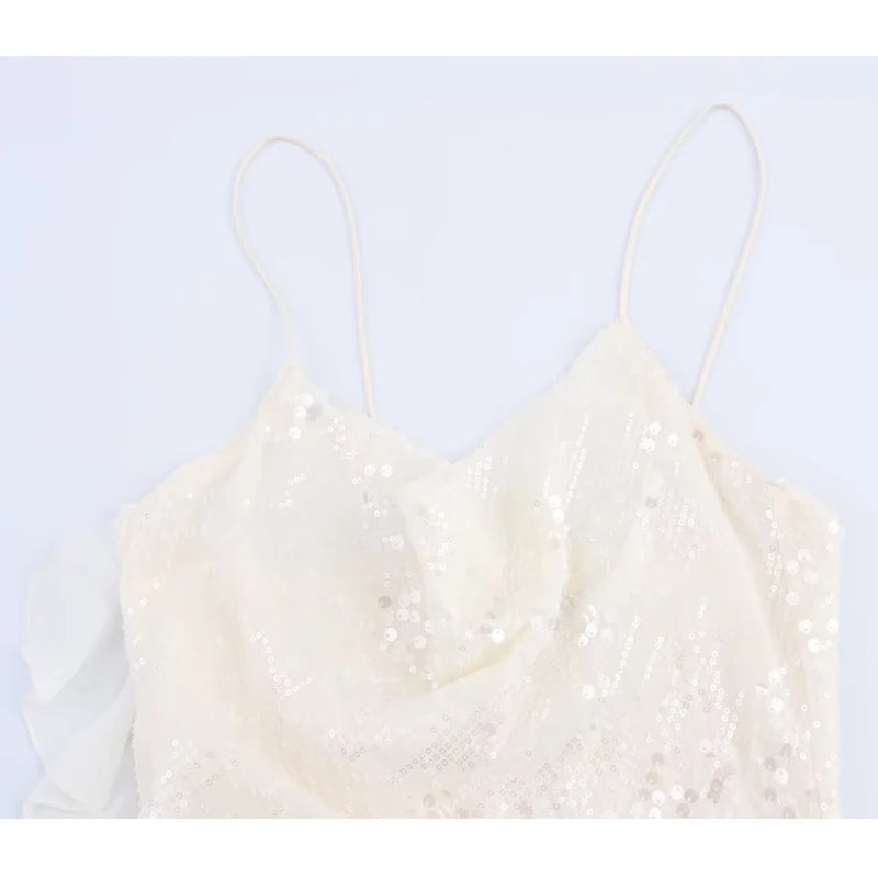2026 Sequin Mini Dress Woman Sexy Slip Party Dresses for Women Summer Backless Women's Dress Straps Beach Short Dresses