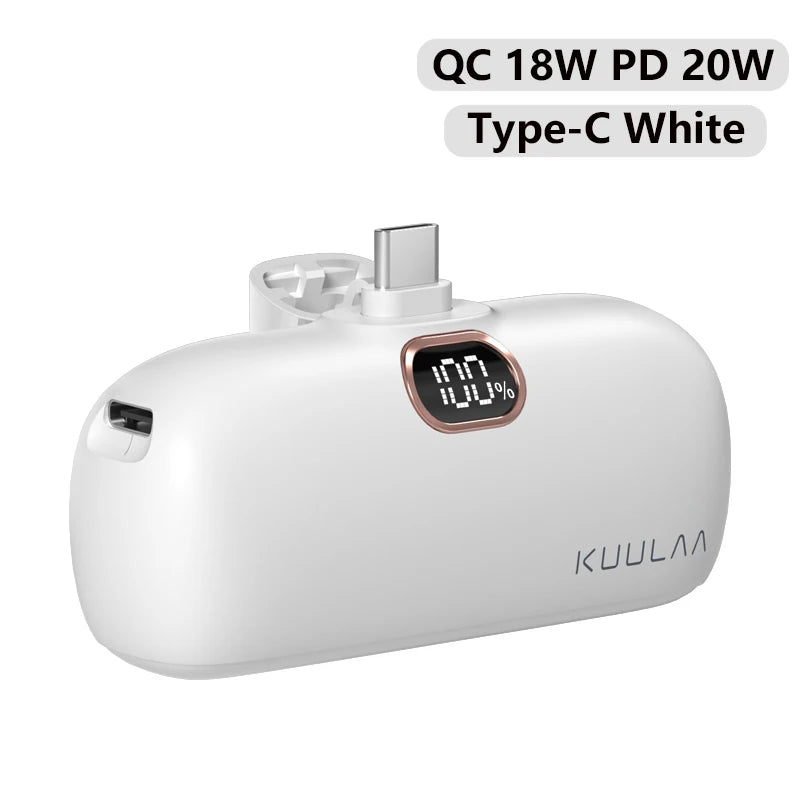 KUULAA Mini Power Bank 5000mAh PowerBank Fast Charging Portable Charger For iPhone 17 16 14 Xiaomi Samsung poco External Battery