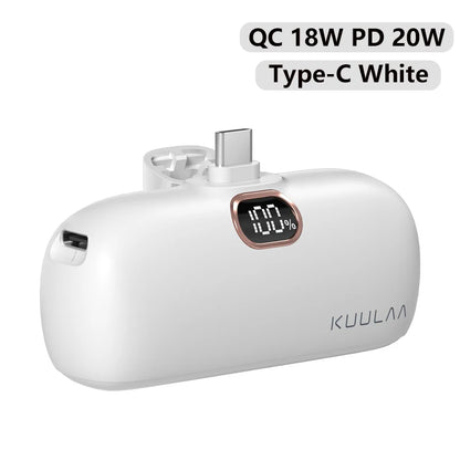 KUULAA Mini Power Bank 5000mAh PowerBank Fast Charging Portable Charger For iPhone 17 16 14 Xiaomi Samsung poco External Battery