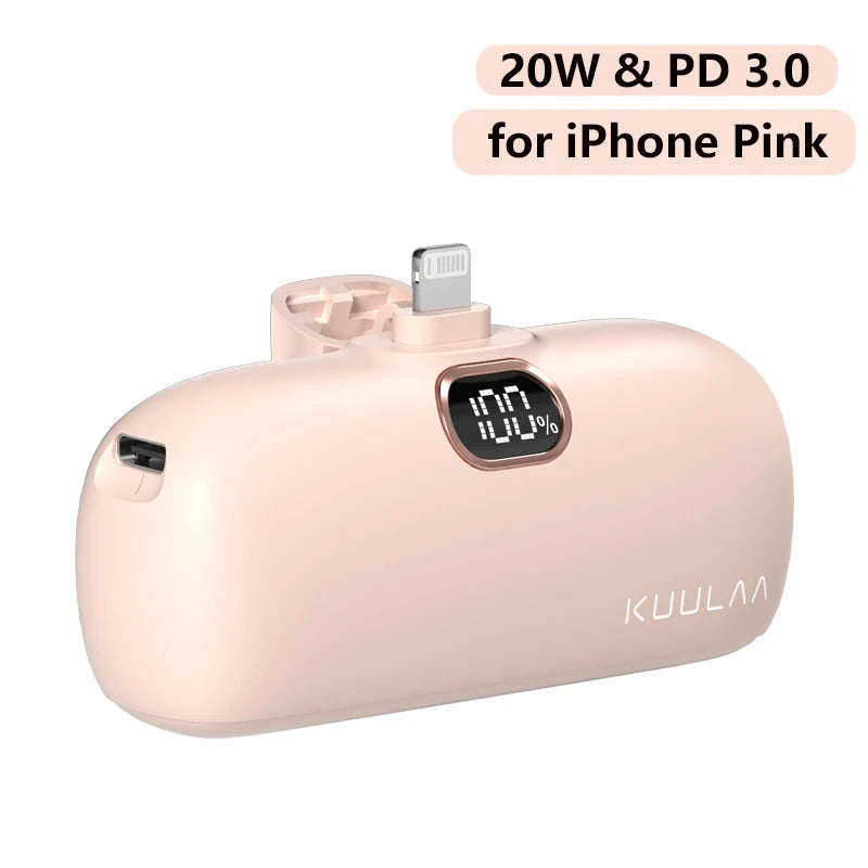 KUULAA Mini Power Bank 5000mAh PowerBank Fast Charging Portable Charger For iPhone 17 16 14 Xiaomi Samsung poco External Battery