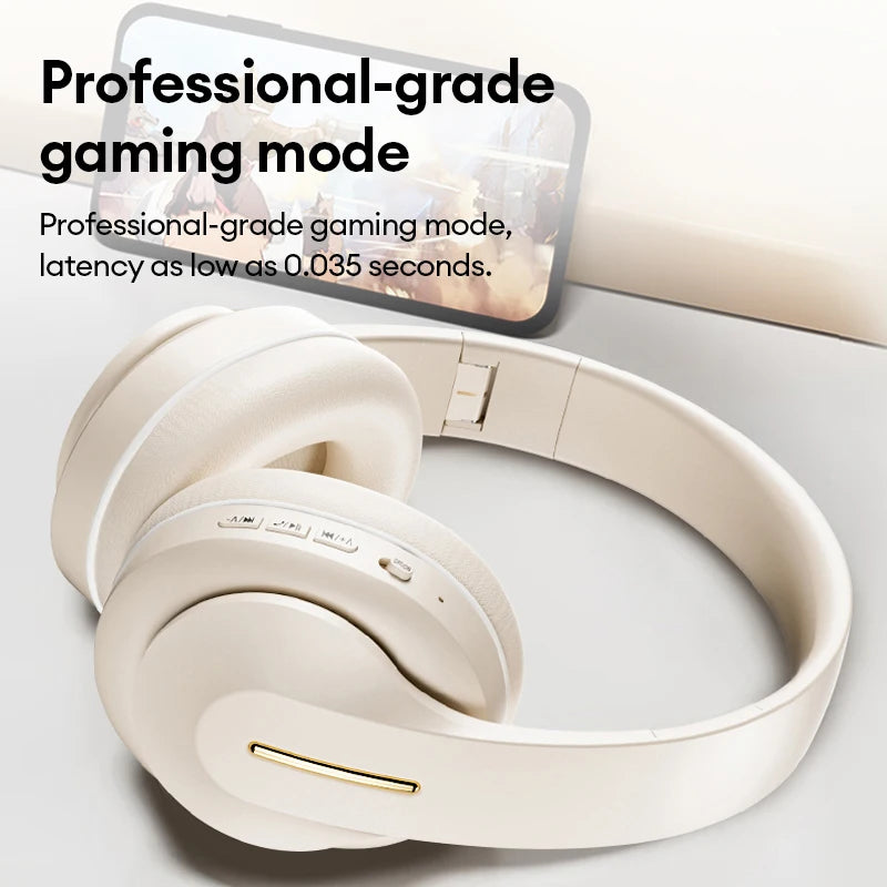 Lenovo LES-107 Wireless Over-Ear Bluetooth Sport Headphones Noise Cancelling Foldable Gaming Headset HiFi Bass Long Battery Life
