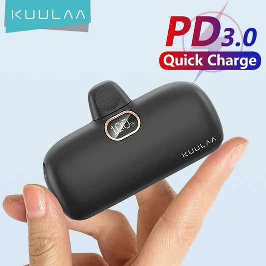 KUULAA Mini Power Bank 5000mAh PowerBank Fast Charging Portable Charger For iPhone 17 16 14 Xiaomi Samsung poco External Battery