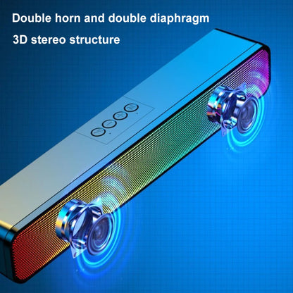 RGB Color Wireless Speaker Bluetooth 3D Stereo Sound Bar & Subwoofer USB Computer Speaker Double Speaker High Volume for PC Game