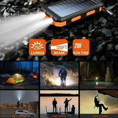 4-in-1 Solar Charger 10000mAh: Charge+Light Outdoor Lovers' Essential Gear
