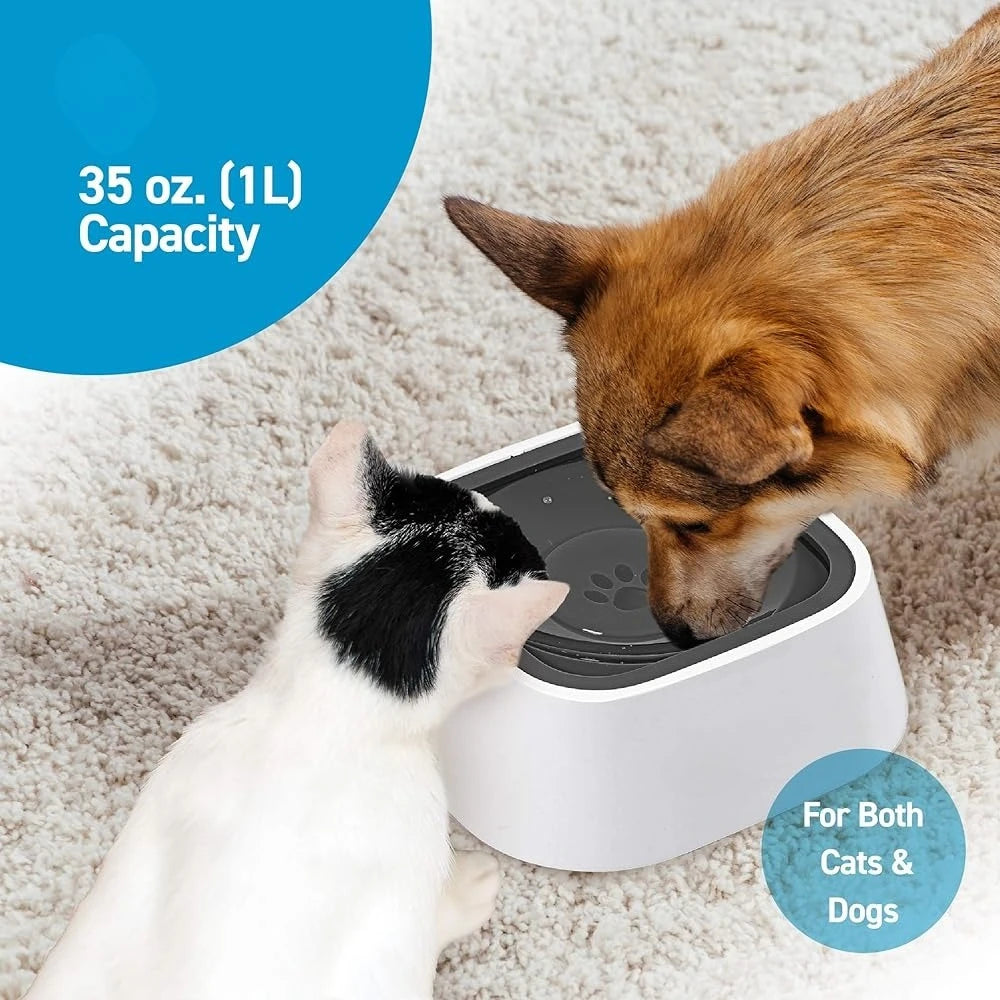 No-Spill Dog Water Bowl, Anti-Splash Pet Slow Drinking Water Feeder, Spill Proof Travel Bowls for Large Medium Small Dogs