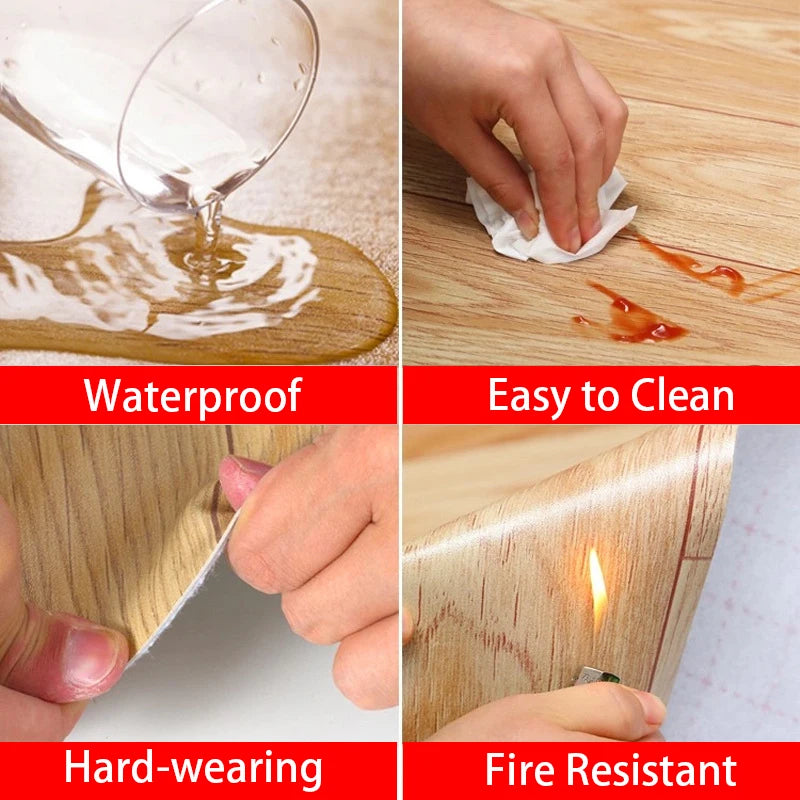 40CM Self adhesive Wall Sticker Wood Grain Floor Sticker Durable and thickened Anti fouling Wall Decoration Bedroom Kitchen