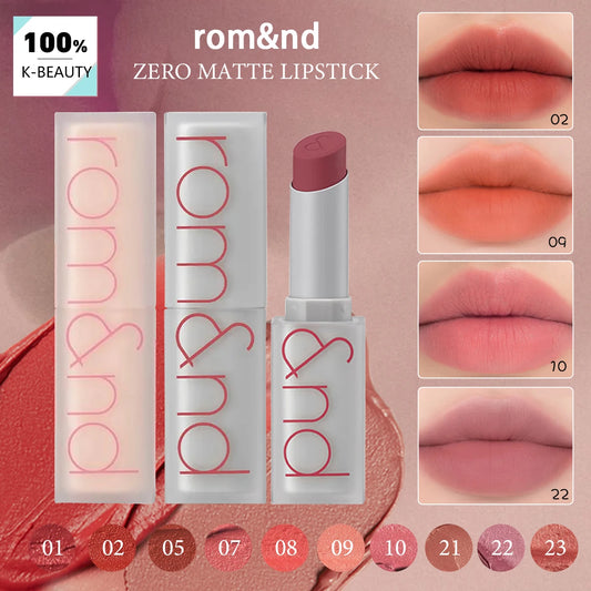 rom&nd ZERO MATTE LIPSTICK,Lightweight Non-Drying,Soft-Focus Matte Finish,Luxury Makeup,Korean Cosmetic,K-Beauty,Korean Makeup