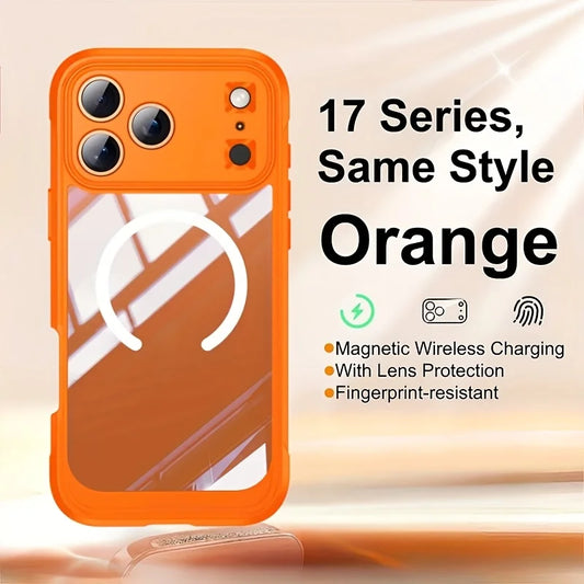 Luxurious Transparent Magnetic Phone Case，Front Screen Protector+Full Coverage Protective Case for Back Cover，ApplicableiPhone 1