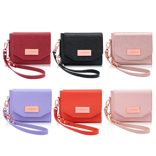 Vietao-Girls Hand Strap Wallet Leather Phone Case Fit For Samsung Galaxy Z Flip7 6 5 4 3 5g Flip5 Flip4 Flip3 Holder Phone Cover