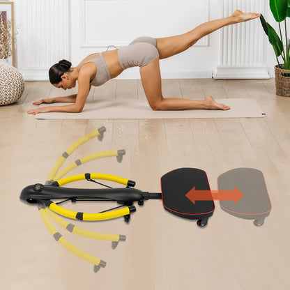 Home Abdominal Rolling Machine, Abdominal and Full Body Exercise Equipment, Strength Training, 150k Load Capacity Red/Yellow