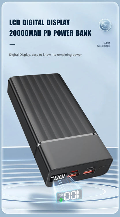 Power Bank 20000mAh PD 22.5W Fast Charging Mobile Phone External Battery Charger Powerbank 20000mAh
