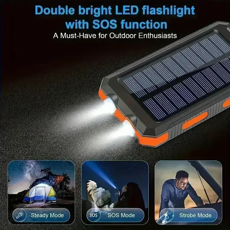 4-in-1 Solar Charger 10000mAh: Charge+Light Outdoor Lovers' Essential Gear