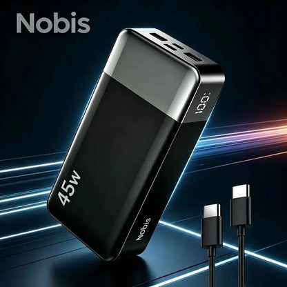 Nobis 20000mAh PD45W Fast Charging Power Bank, 4-Port 2C2A USB C Battery Pack Compatible with iPhone Samsung iPad Switch Laptop,