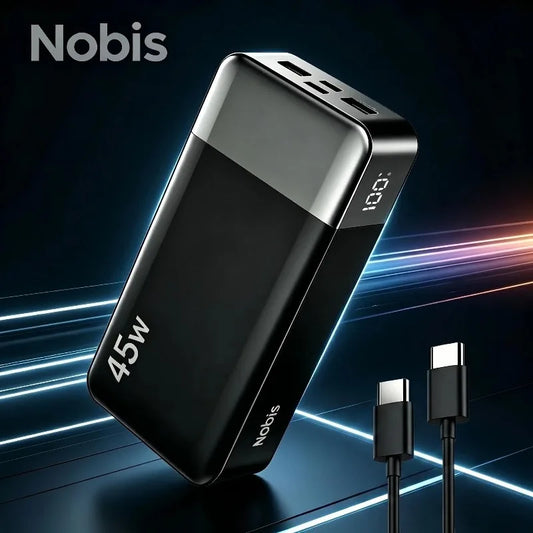 Nobis 20000mAh PD45W Fast Charging Power Bank, 4-Port 2C2A USB C Battery Pack Compatible with iPhone Samsung iPad Switch Laptop,